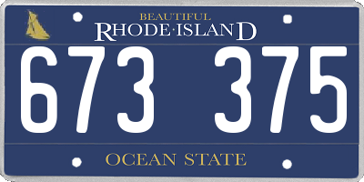 RI license plate 673375