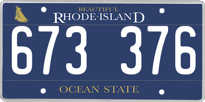 RI license plate 673376