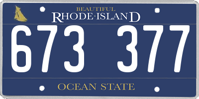 RI license plate 673377