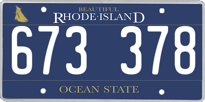 RI license plate 673378