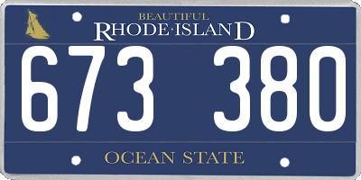 RI license plate 673380