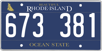 RI license plate 673381