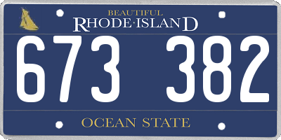 RI license plate 673382