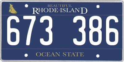 RI license plate 673386