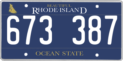 RI license plate 673387