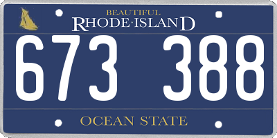 RI license plate 673388