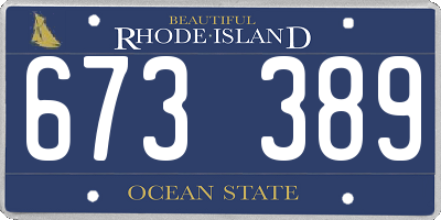 RI license plate 673389