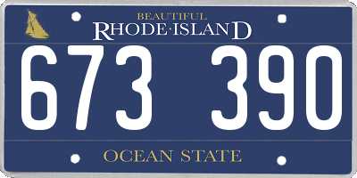 RI license plate 673390