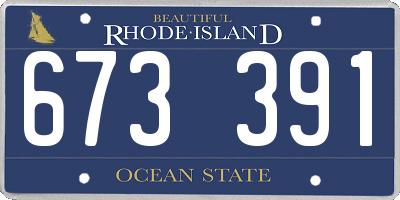 RI license plate 673391