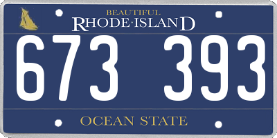 RI license plate 673393