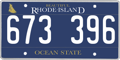 RI license plate 673396