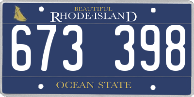 RI license plate 673398