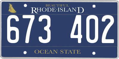 RI license plate 673402
