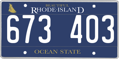 RI license plate 673403