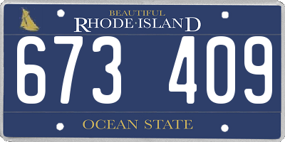 RI license plate 673409