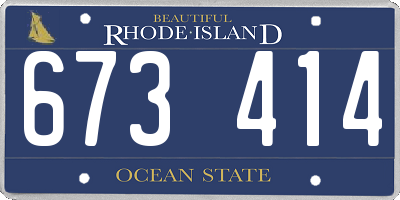 RI license plate 673414