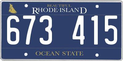 RI license plate 673415