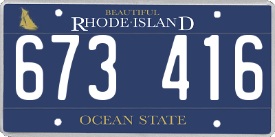 RI license plate 673416