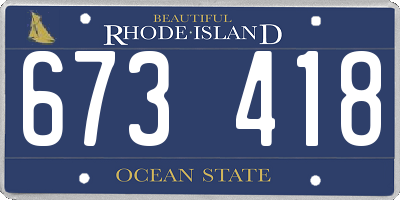 RI license plate 673418