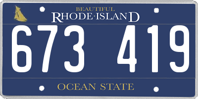 RI license plate 673419