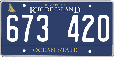 RI license plate 673420