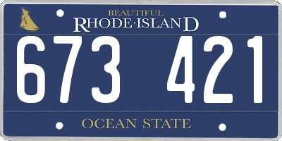 RI license plate 673421