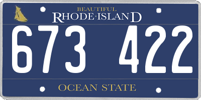RI license plate 673422