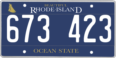 RI license plate 673423