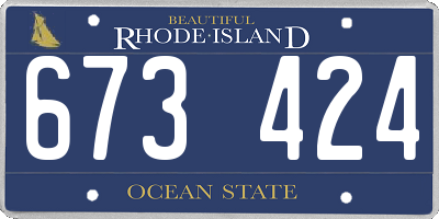 RI license plate 673424