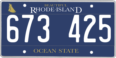 RI license plate 673425