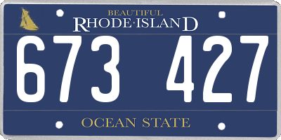 RI license plate 673427