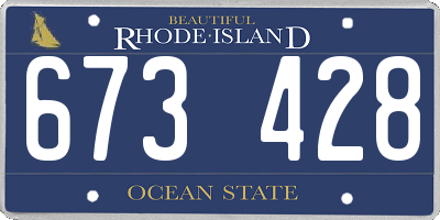 RI license plate 673428