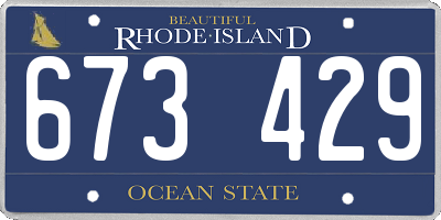 RI license plate 673429