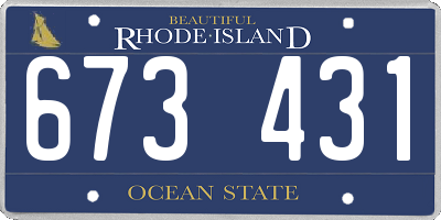 RI license plate 673431