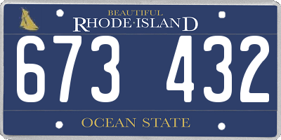 RI license plate 673432