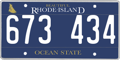 RI license plate 673434