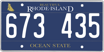 RI license plate 673435
