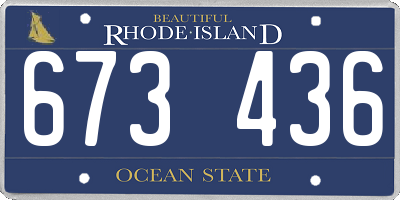RI license plate 673436