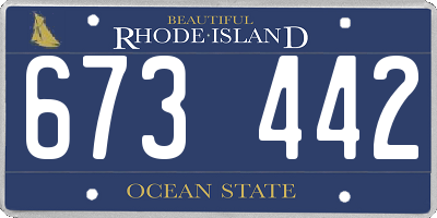 RI license plate 673442