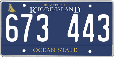 RI license plate 673443