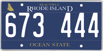 RI license plate 673444