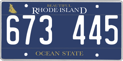 RI license plate 673445