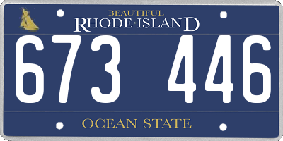RI license plate 673446