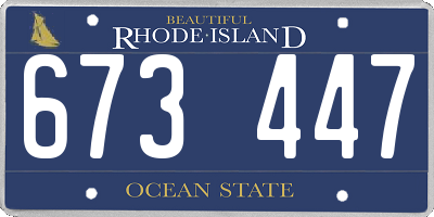 RI license plate 673447