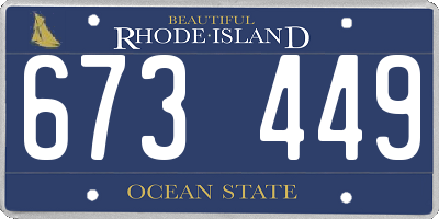 RI license plate 673449