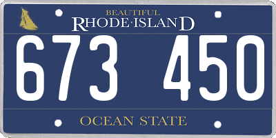 RI license plate 673450