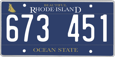 RI license plate 673451