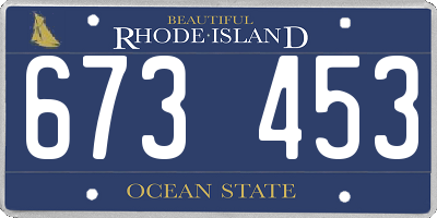 RI license plate 673453