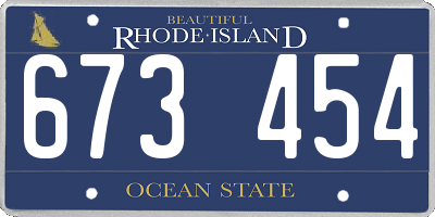 RI license plate 673454