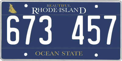RI license plate 673457